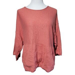 J. Jill Pure Jill Kimono 3/4 Sleeve Knit Top Salmon Color Womens XS